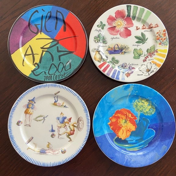 Set of 4 GIEN France 5” plates Couleurs Du Temps - Picture 1 of 9